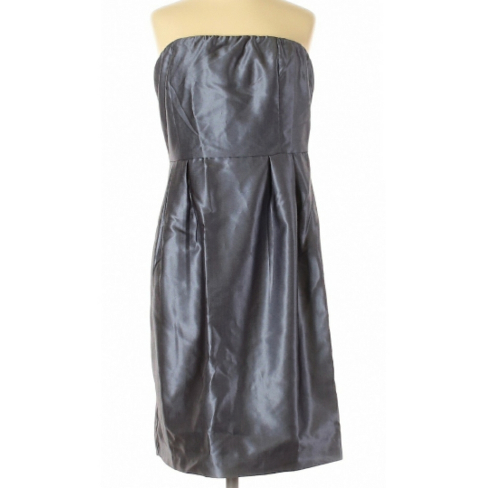 NWOT 'Theme' Strapless Metallic Silver Pleated Dress
